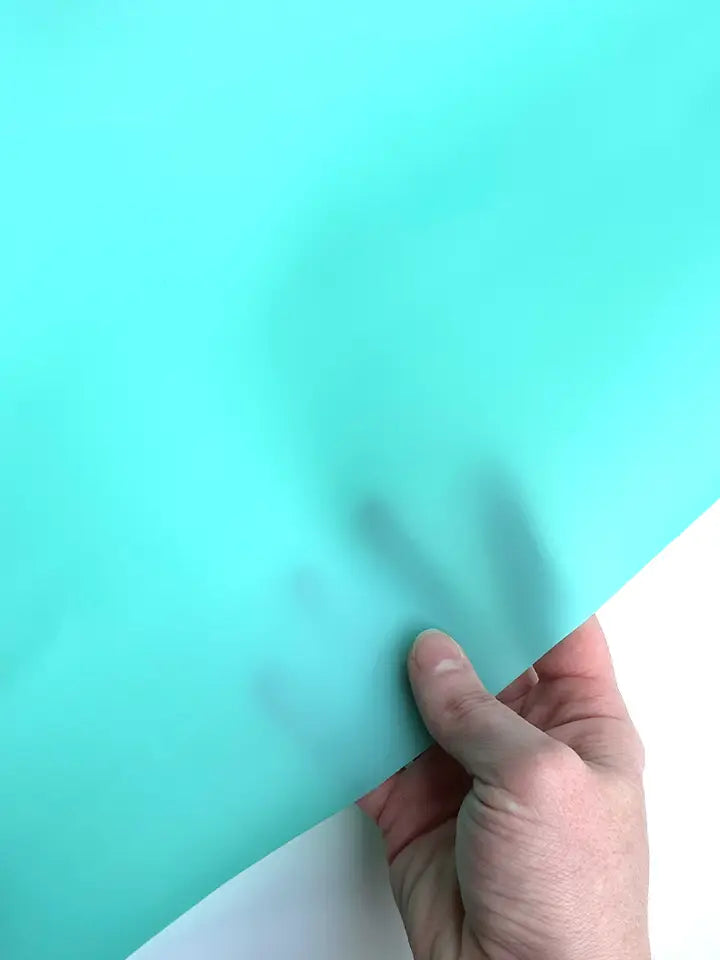 Slightly Transparent Turquoise Jelly Vinyl – 18" x 53"