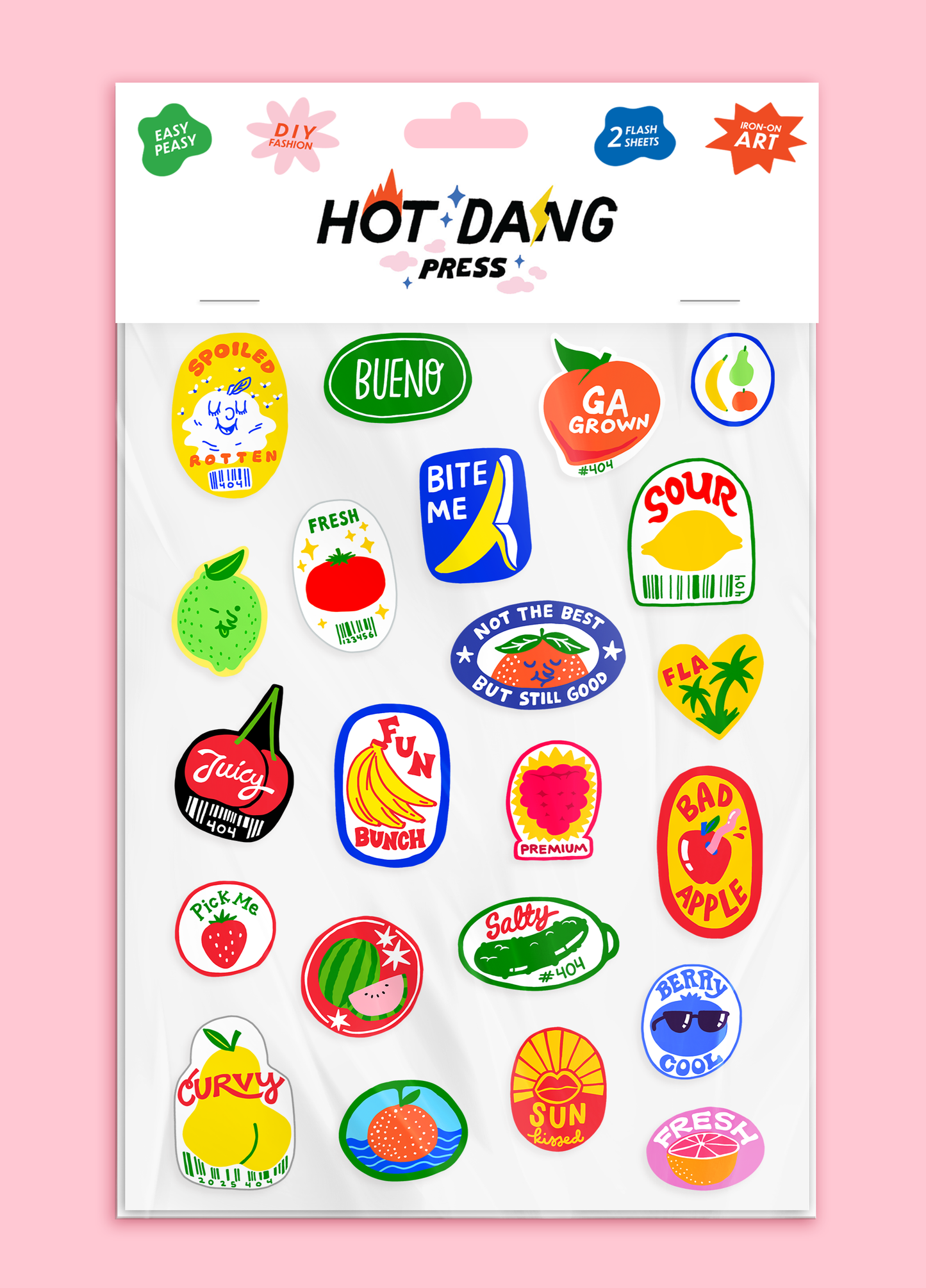 Iron-on Art: Produce Stickers Sheet Set