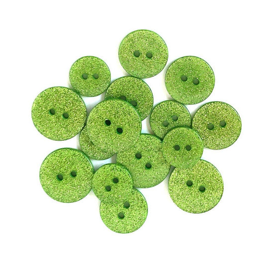 Granny Smith Glitter Buttons – Sparkling Lime Green Buttons for Crafts ✨🍏