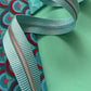 Teal Stripe Zipper Tape with Nickel Teeth