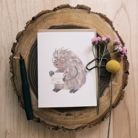 Greeting Card: Porcupine Snail Mail
