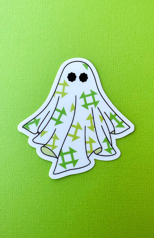 Quilt Ghost Sticker: Green