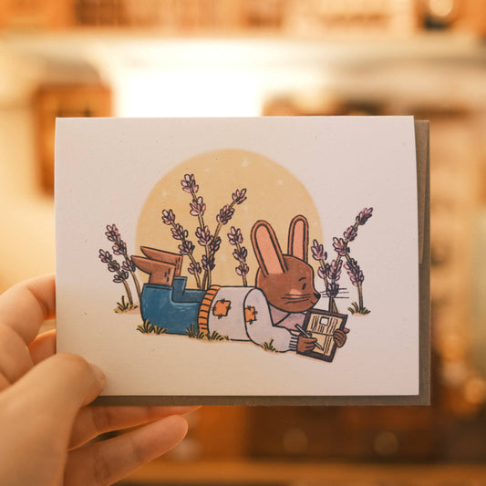 Greeting Card: Rabbit Journaling