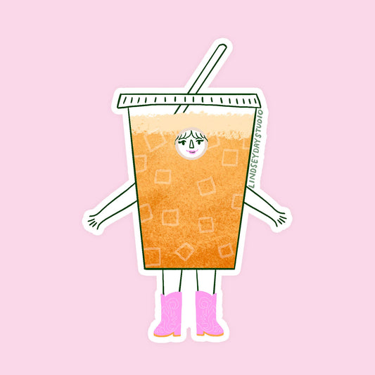 Iced Coffee Vinyl Sticker