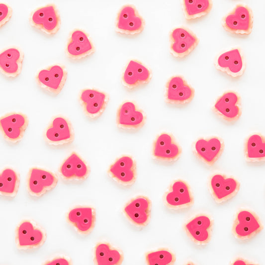 Small Sweet Heart Buttons – Pack of 10