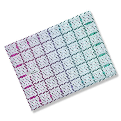 8” x 6” Quilting Ruler - Pink to Teal Gradient | Glitter