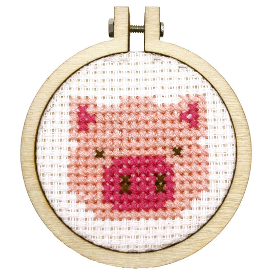 Mini Matchbox Cross Stitch Kit: Missing You Pig Time