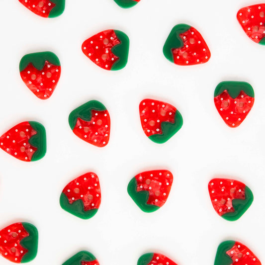 Large Strawberry Buttons – Pack of 6