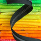 Black Zipper Tape with Iridescent Teeth