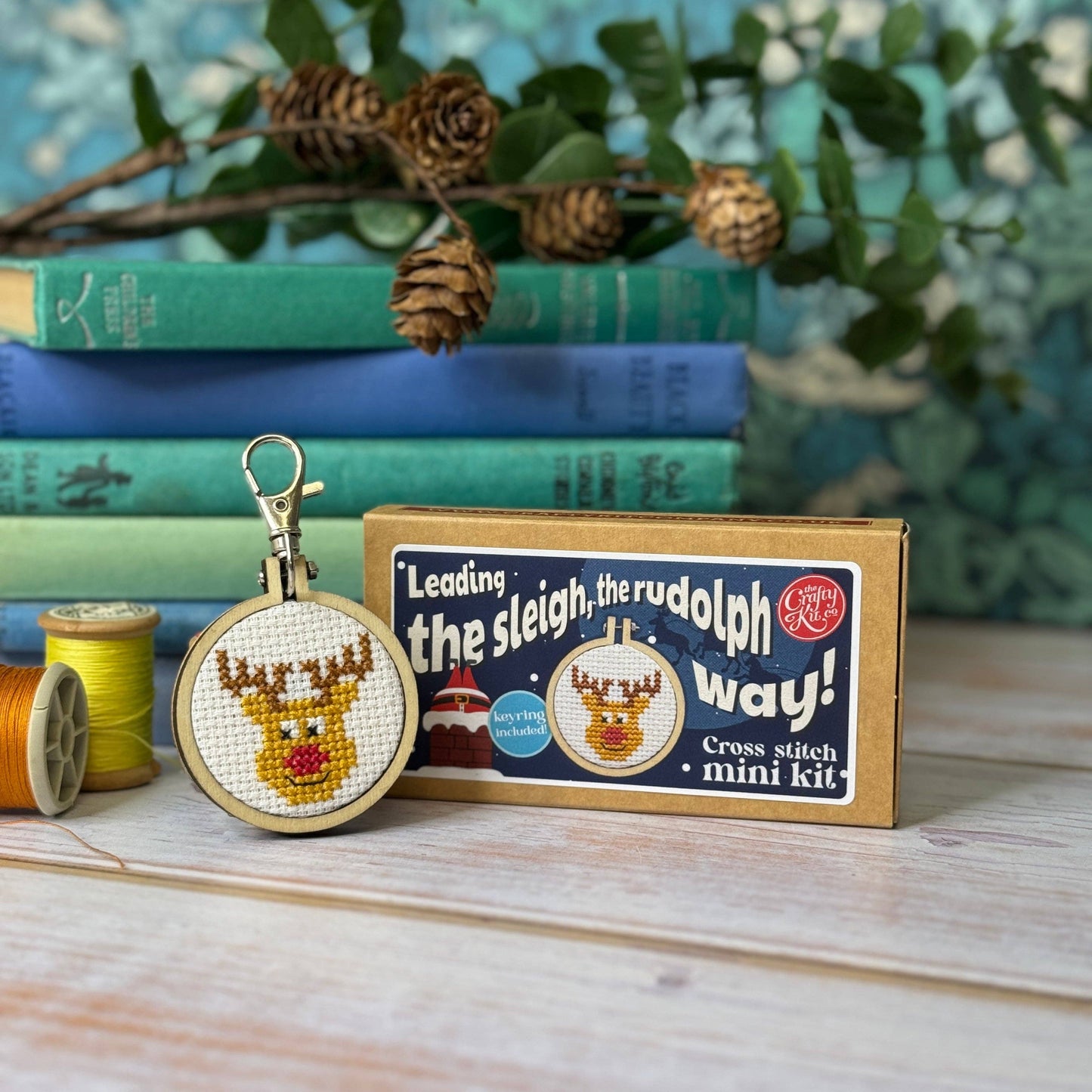 Mini Cross Stitch Kit: Rudolph