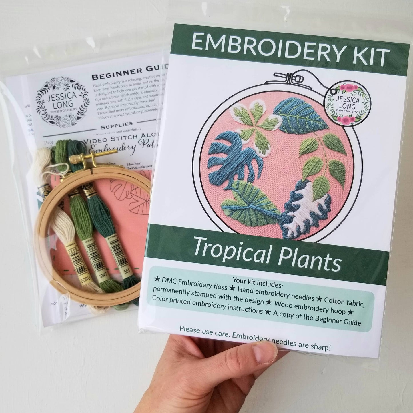 Tropical Botanical Embroidery Hoop Kit – 4" Hoop