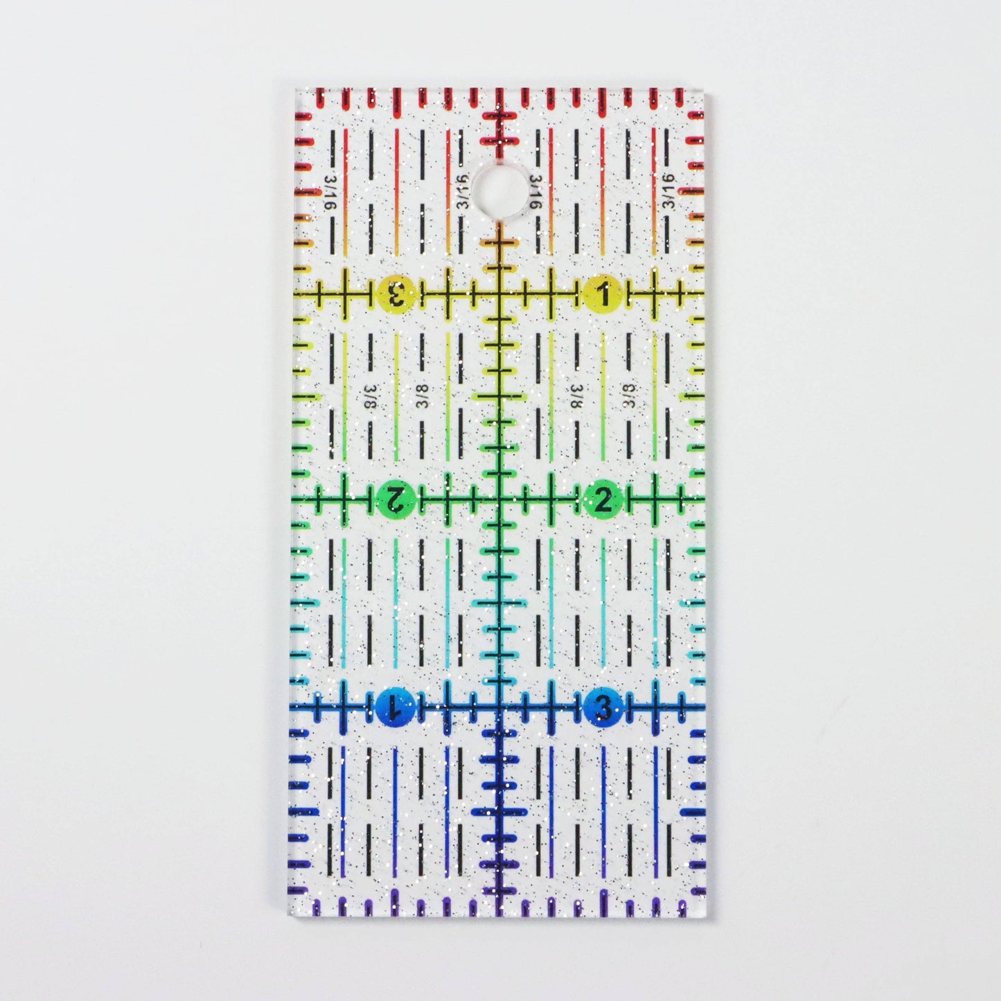 4" x 2" Ruler - Rainbow Gradient | Glitter