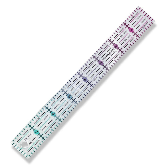 Pink to Teal Gradient | Glitter - 8” x 1” Ruler