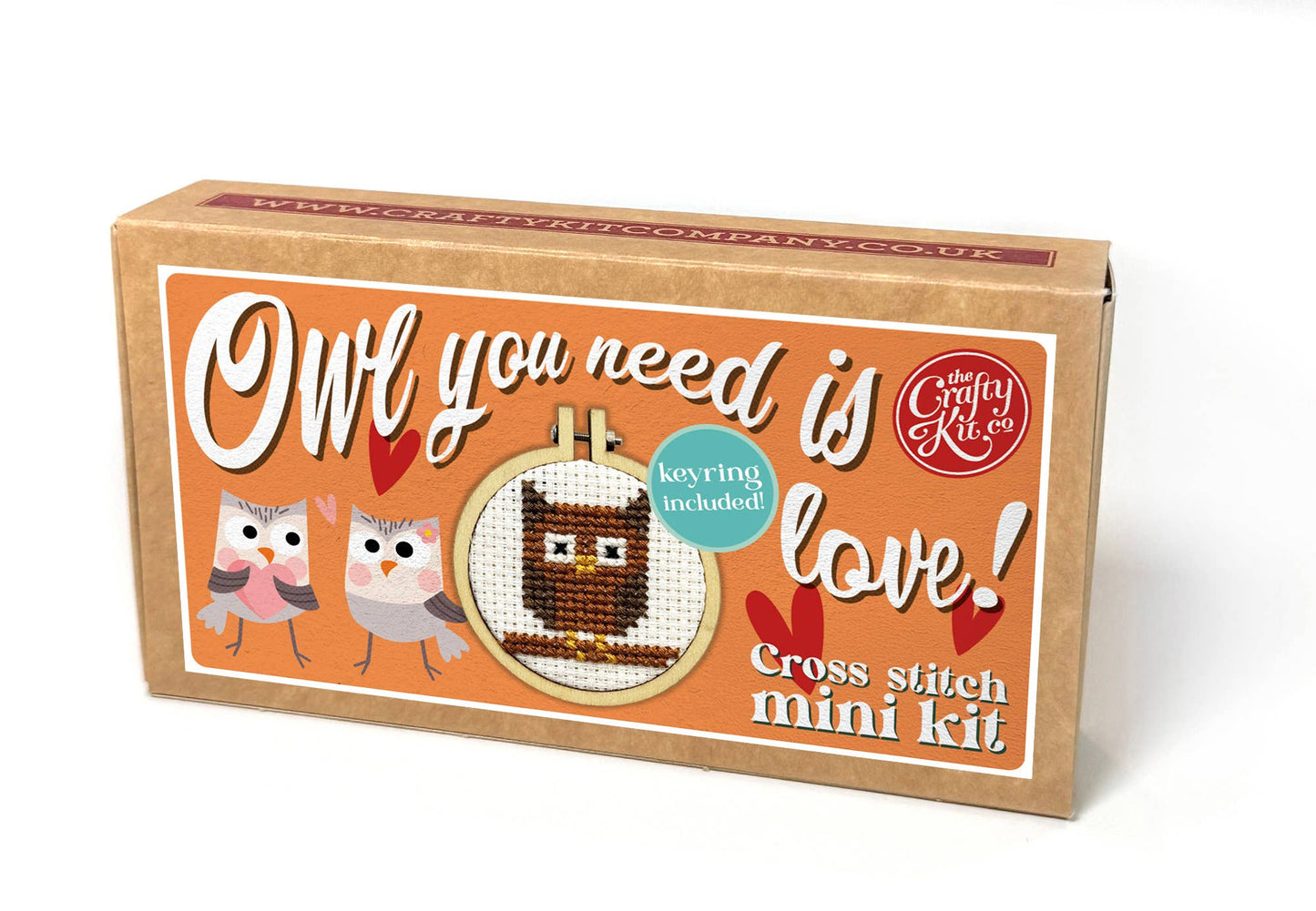 Mini Cross Stitch Kit: 'Owl you need is love!'