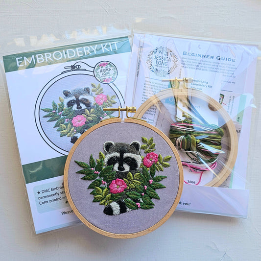Embroidery Kit: Raccoon