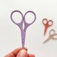 Small needlecraft scissors, tiny embroidery scissors: Lavender