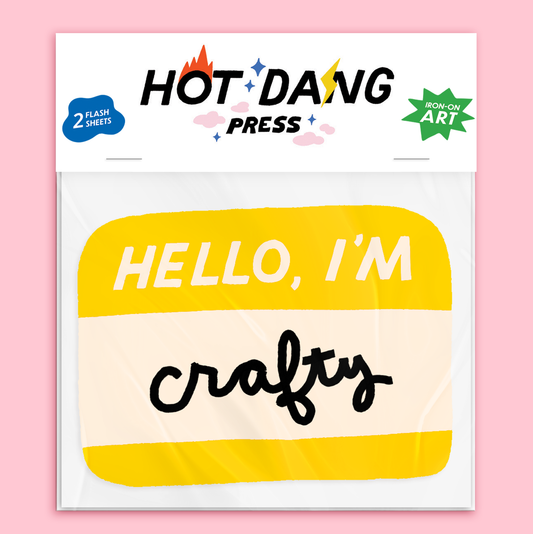Iron-on Art: Hello I'm Crafty Name Tag
