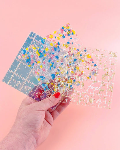 4.5" Square Quilting Ruler: Confetti