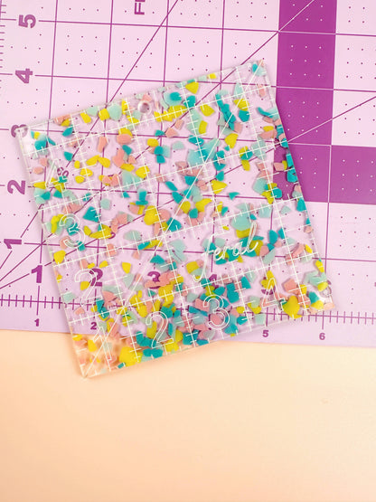 4.5" Square Quilting Ruler: Confetti