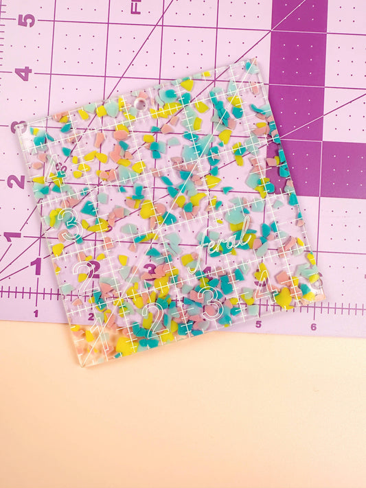 4.5" Square Quilting Ruler: Confetti