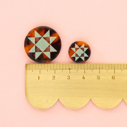 Small Quilt Star Buttons – Pack of 10