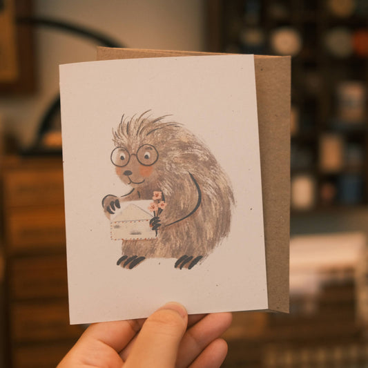 Greeting Card: Porcupine Snail Mail