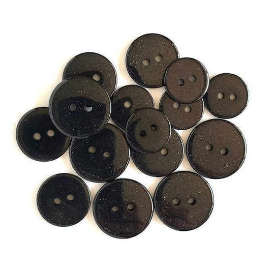 Onyx Glitter Buttons – Sparkling Black Buttons for Crafts ✨🖤