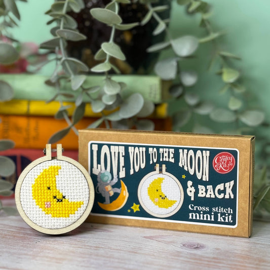 Mini Cross Stitch Kit: Love You to the Moon and Back