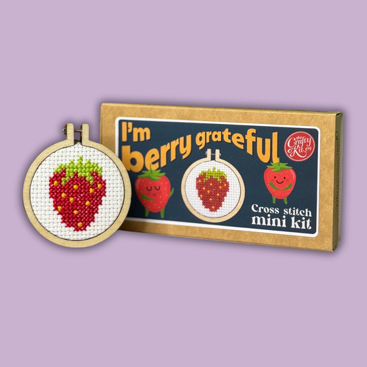 Mini Matchbox Cross Stitch Kit: I'm Berry Grateful