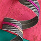 Black Stripe Zipper Tape with Rainbow Teeth