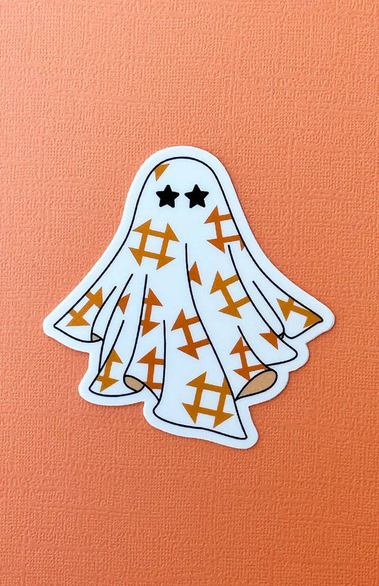 Quilt Ghost Sticker: Orange