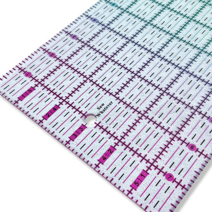 8” x 6” Quilting Ruler - Pink to Teal Gradient | Glitter