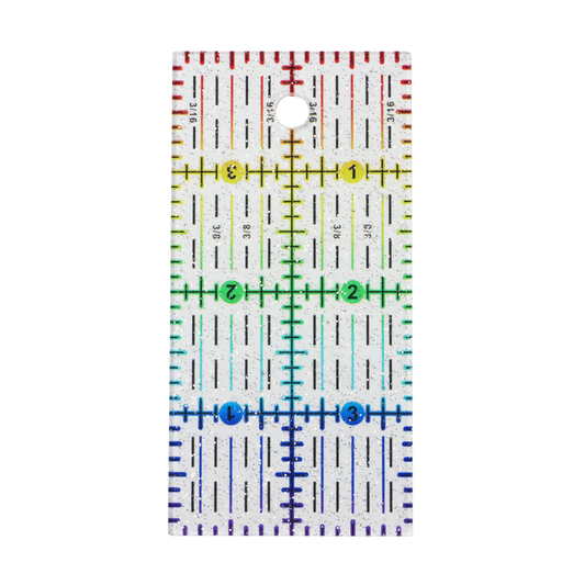 4" x 2" Ruler - Rainbow Gradient | Glitter