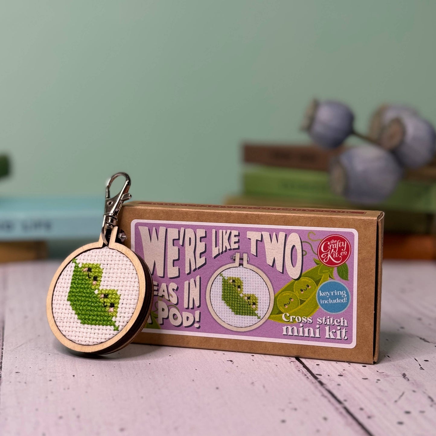 We're Like Two Peas in a Pod! Mini Matchbox Cross Stitch Kit