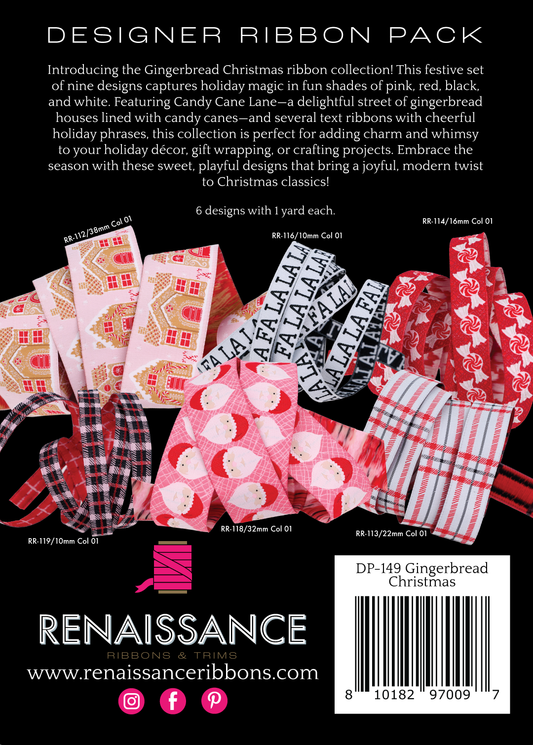 Gingerbread Christmas Designer Ribbon Pack