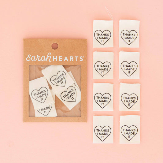 Sewing Woven Clothing and Quilt Labels: Thanks I Made It Heart