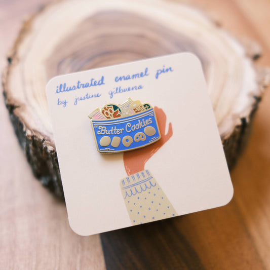 Enamel Pin: Butter Cookie Sewing Kit