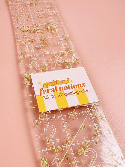 2.5” x 10” Quilting Ruler – Golden