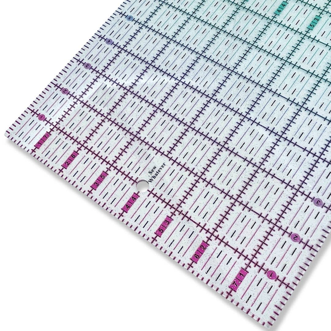 Pink to Teal Gradient | Glitter - 8.5” x 8” Ruler