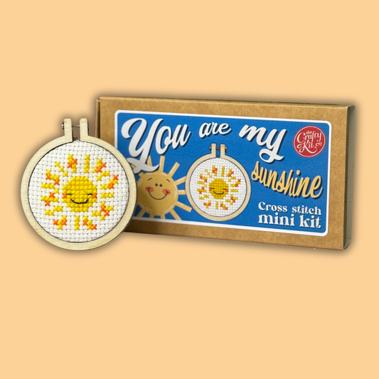 Mini Matchbox Cross Stitch Kit: You are my Sunshine