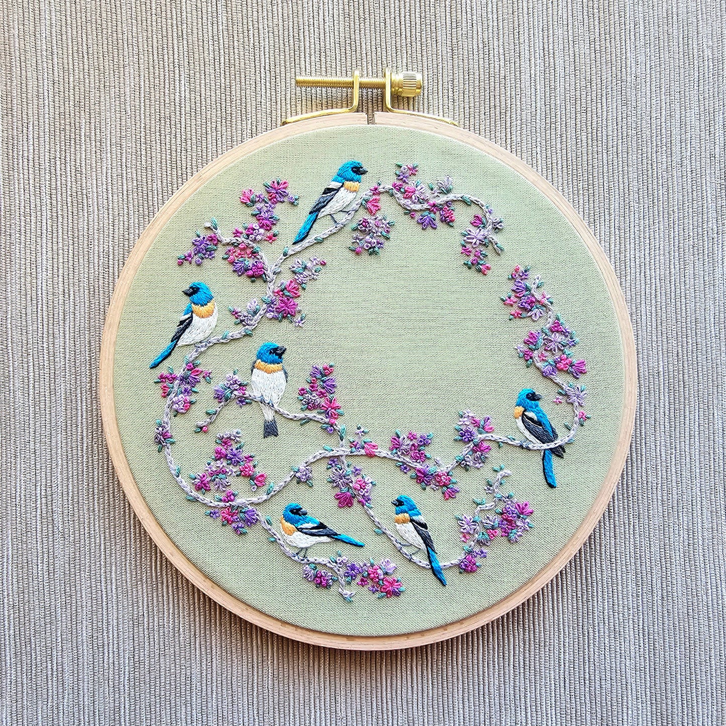 Bird & Floral Embroidery Hoop Kit – Beginner-Friendly