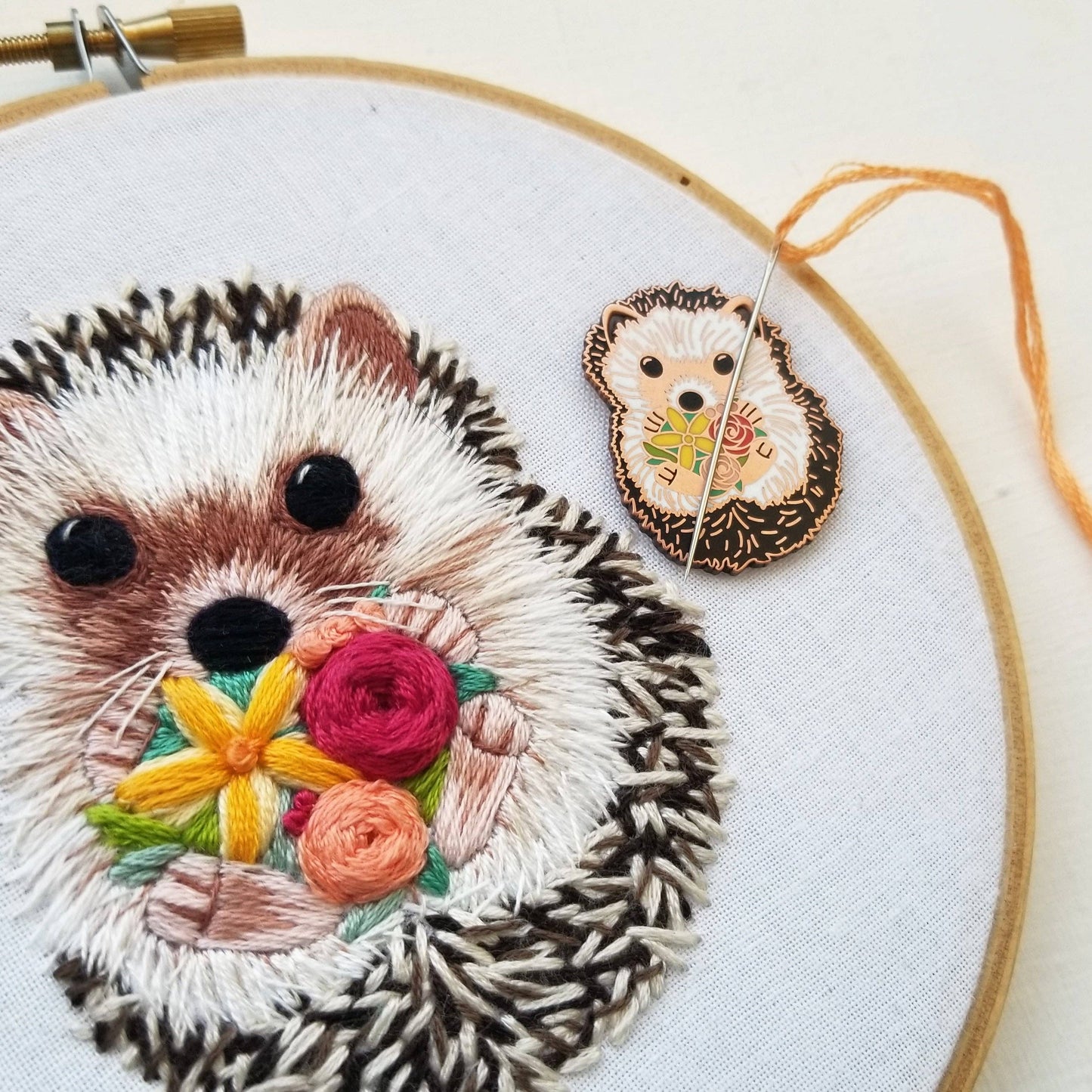 Enamel Needle Minder: Hedgehog