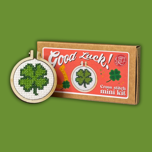 Mini Matchbox Cross Stitch Kit: Good Luck!