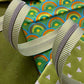Lime Stripe Zipper Tape with Nickel Teeth
