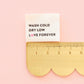 Wash Cold Dry Low Organic Cotton Sewing and Quilting Labels