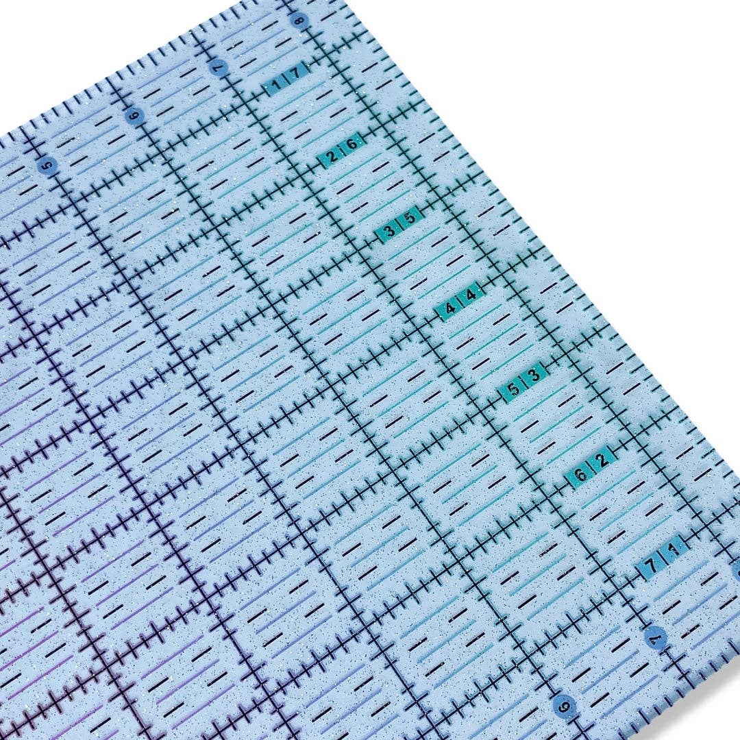 Pink to Teal Gradient | Glitter - 8.5” x 8” Ruler