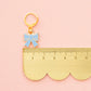 Enamel Stitch Marker / Zipper Charm: Blue Bow