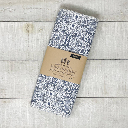 Organic Reusable Paper Towels - Antique Blue