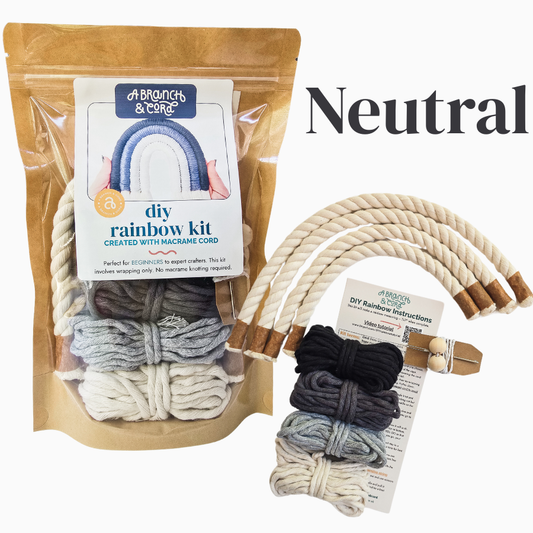 DYI Macrame Cord Rainbow Kit: Neutral