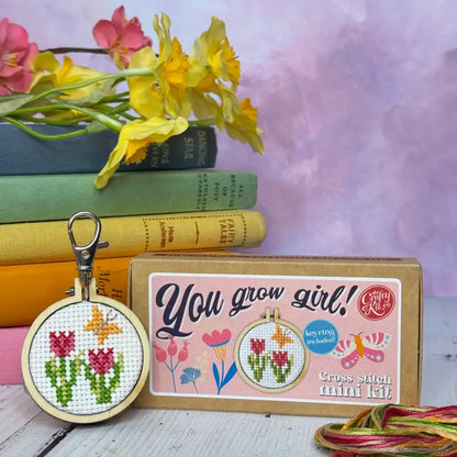 You Grow Girl! Mini Matchbox Cross Stitch Kit